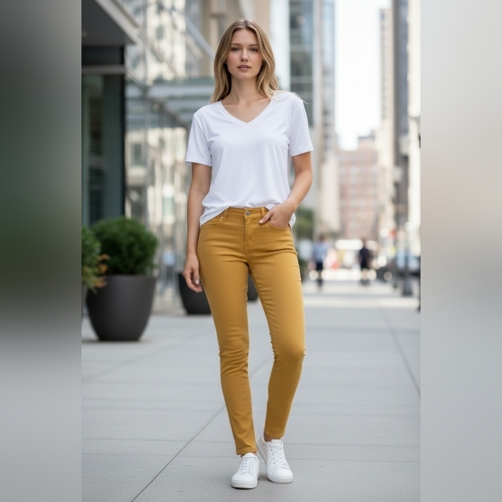 Celebrity Pink Women's Light Yellow Skinny Jeans Juniors Size 1/25